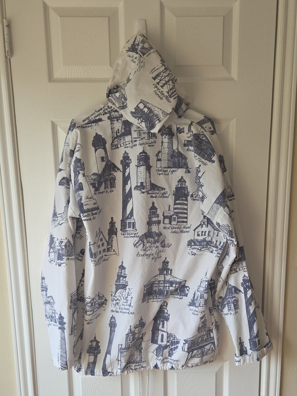 Michigan Rag Co. Lighthouse Jacket L/XL Nautical Hoodie Sailor Vintage Coastal